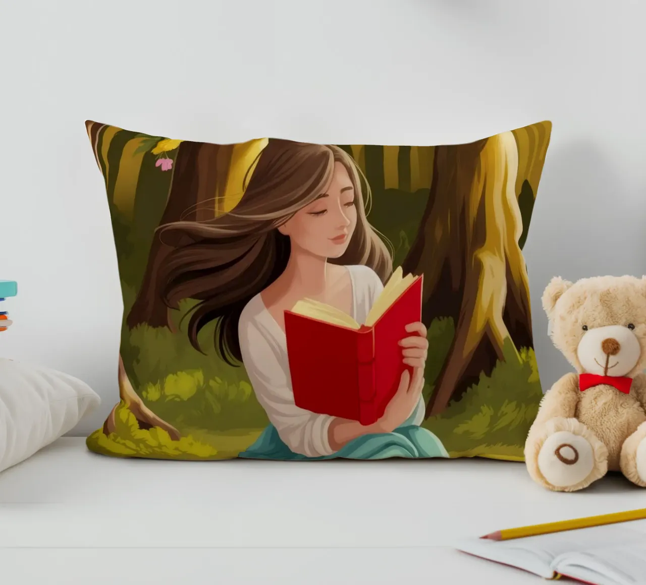 Lecture de la forêt enchantée coussin de Fine Sanctuary