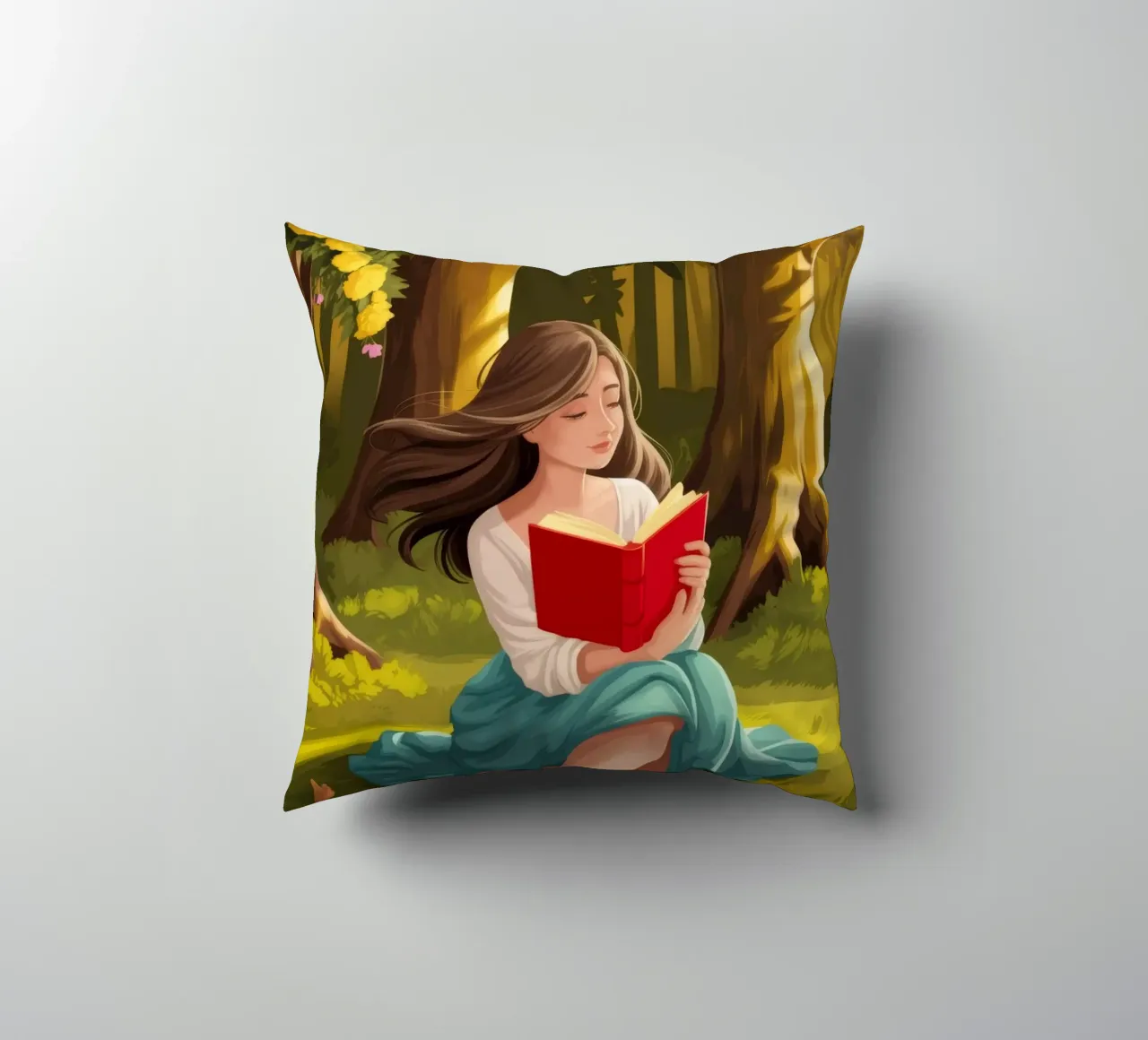Lecture de la forêt enchantée coussin de Fine Sanctuary