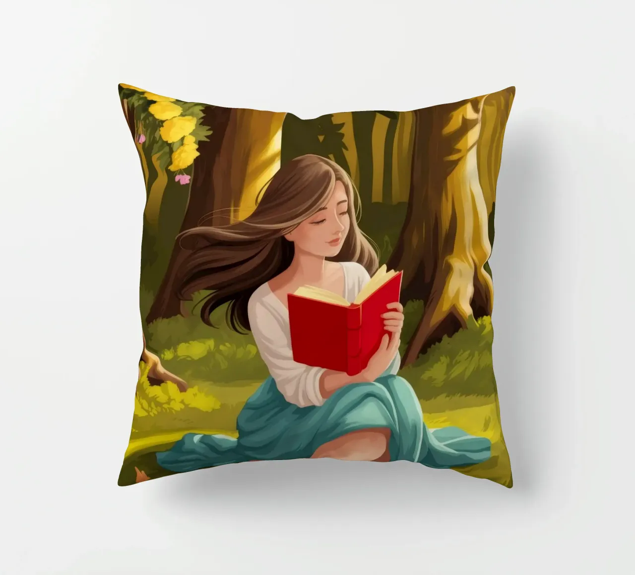 Lecture de la forêt enchantée coussin de Fine Sanctuary