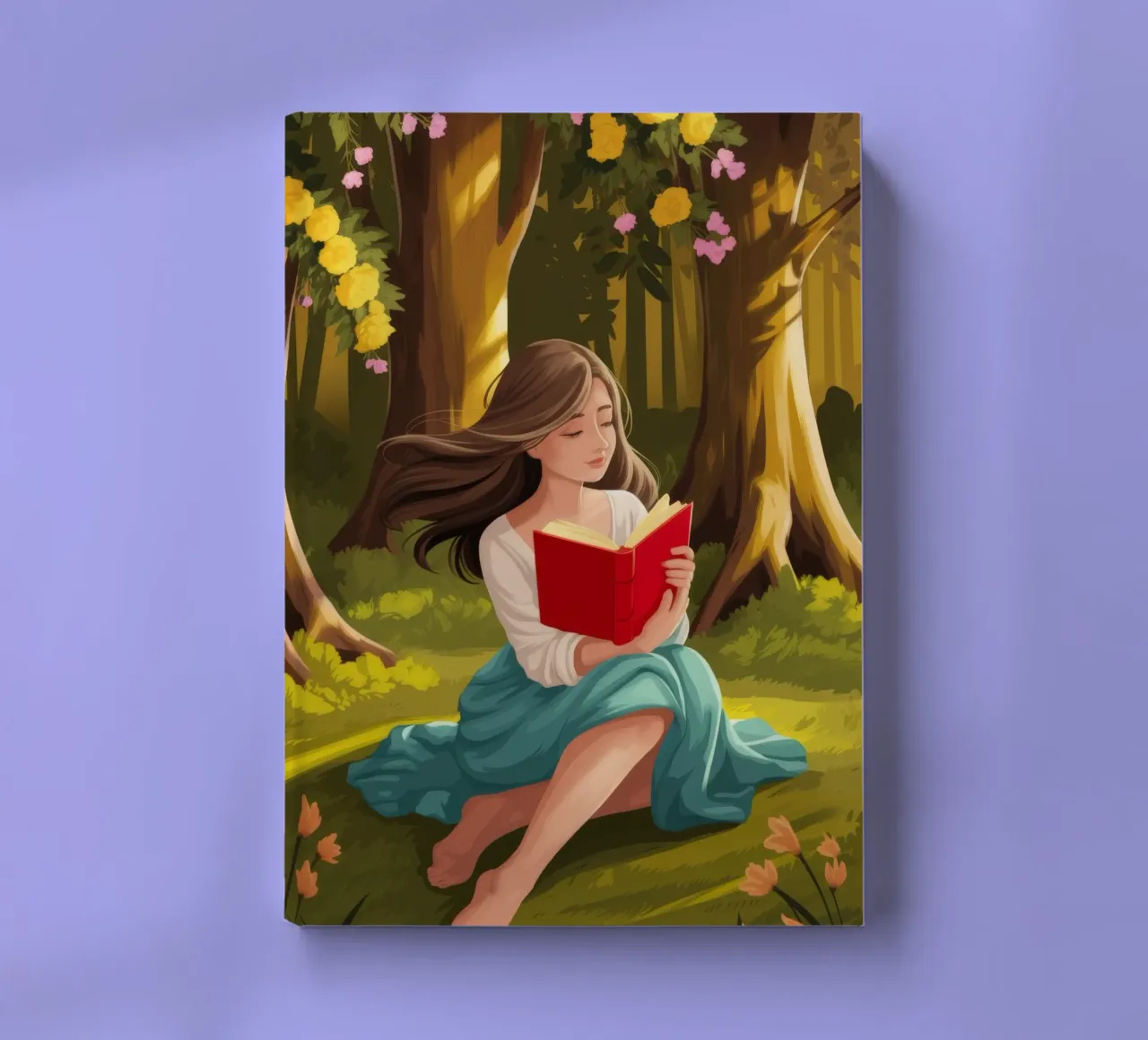 Lecture de la forêt enchantée carnet de notes de Fine Sanctuary