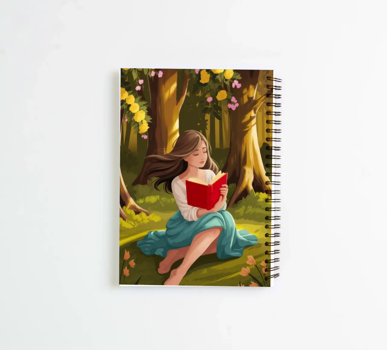Lecture de la forêt enchantée carnet à spirale de Fine Sanctuary