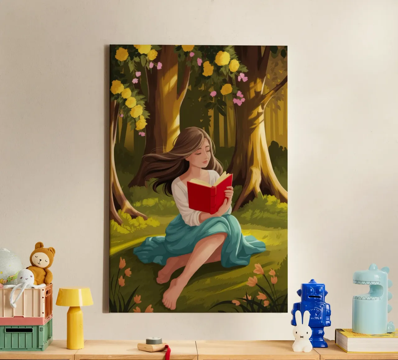 Enchanted Forest Reading canvas by Fine Sanctuary