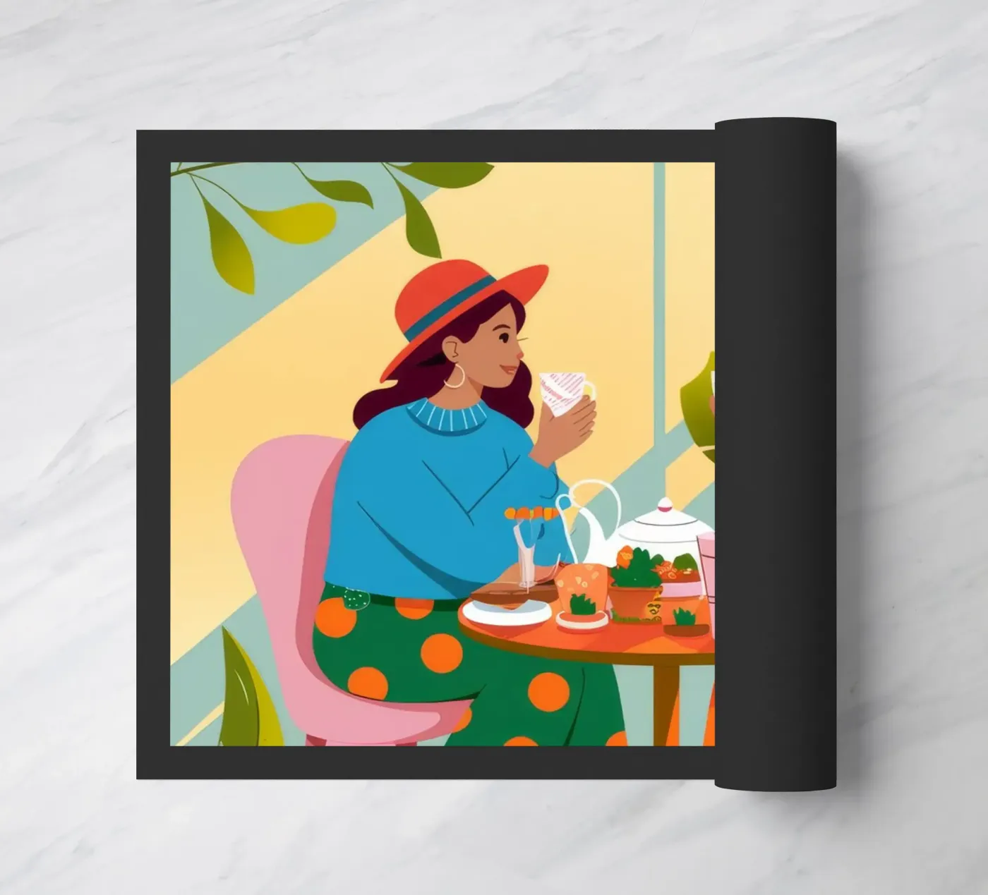 Charming Cafe Chat doormat by Fine Sanctuary