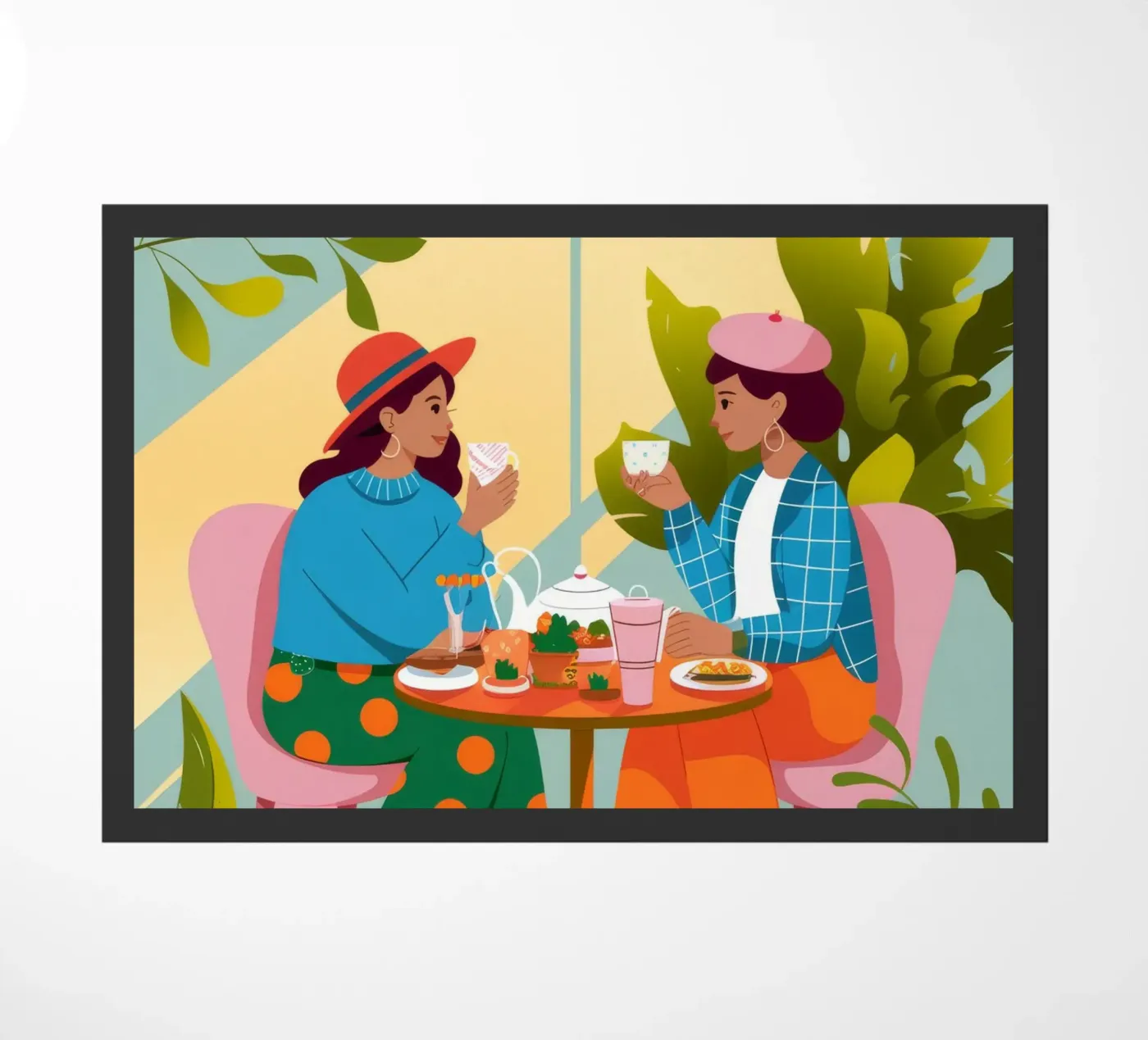 Charming Cafe Chat doormat by Fine Sanctuary