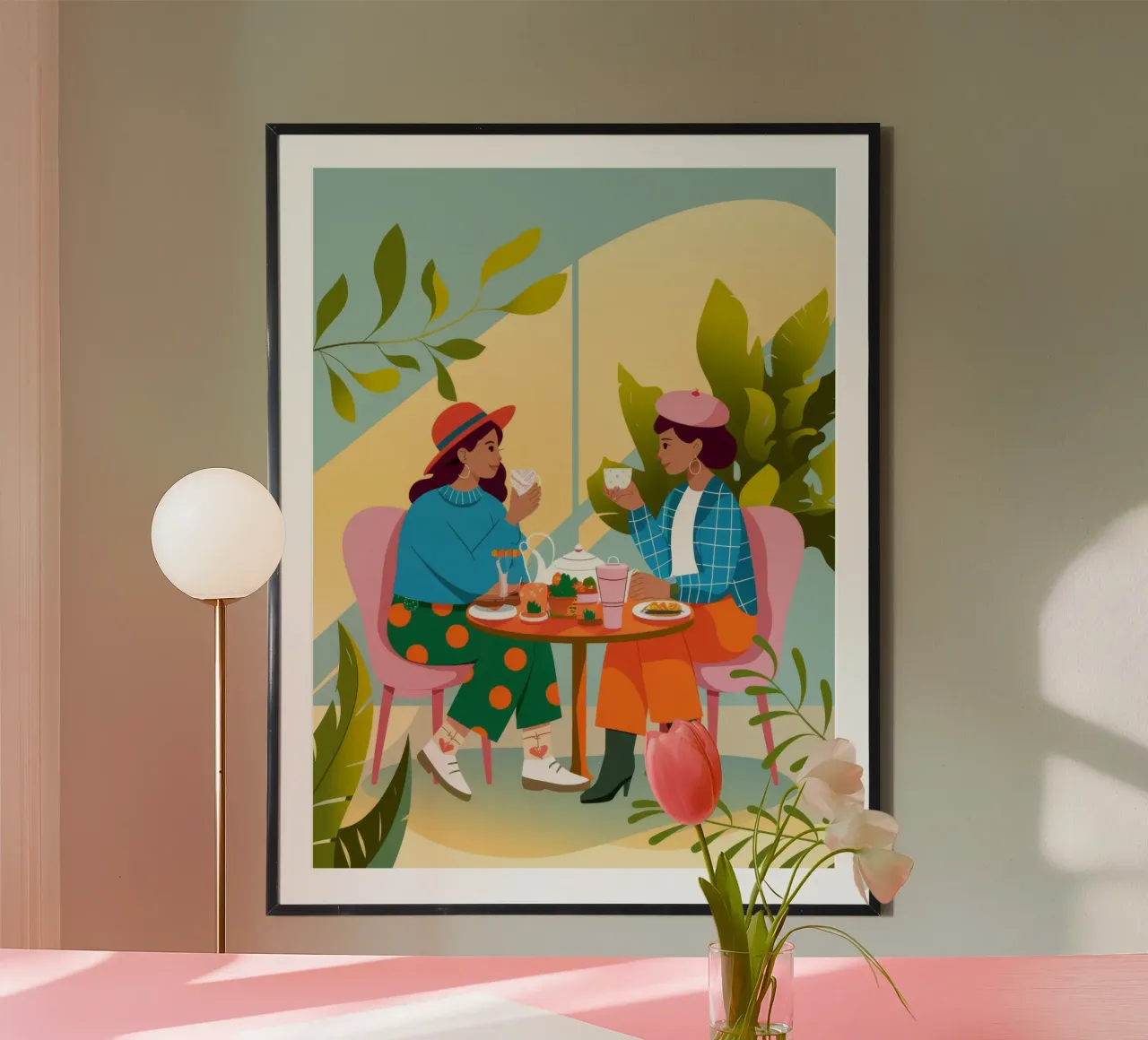 Chat dans un café de charme poster de Fine Sanctuary