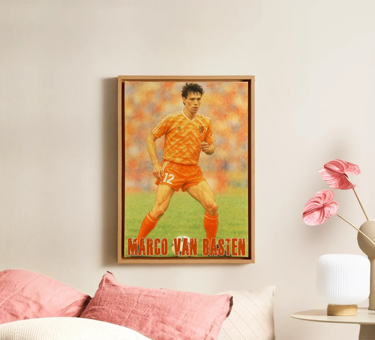 Marco van Basten Repainting Imagination Redrawing canvas with Floater frame by MOKAIYA
