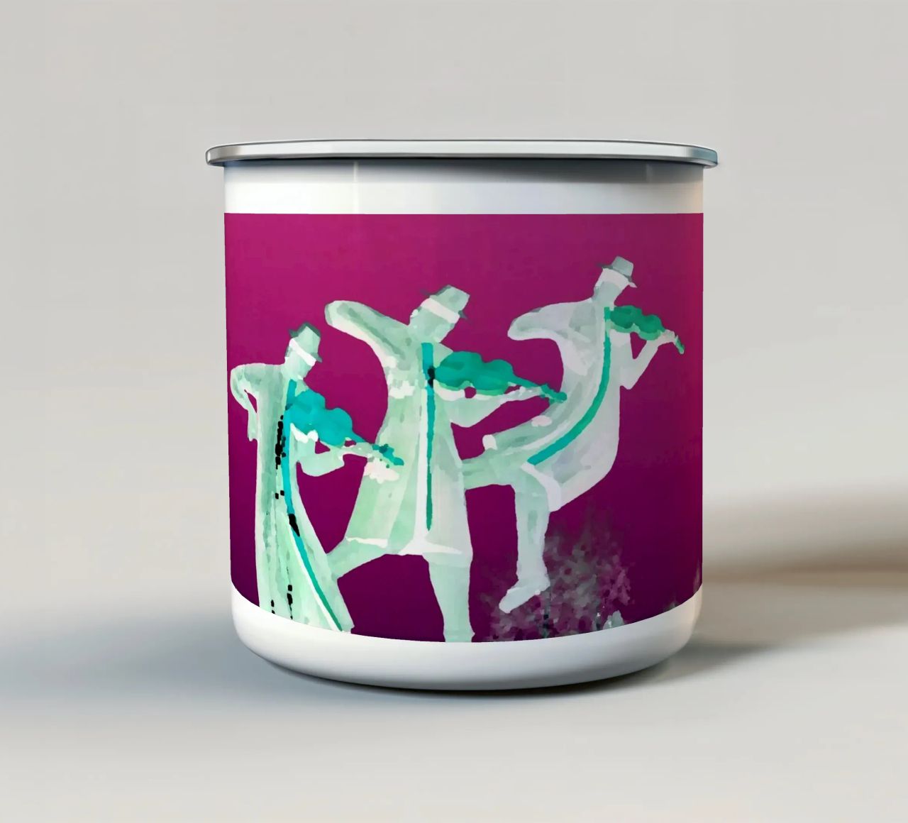 Musicisti in viola tazza in smalto da Massimo Frascogna