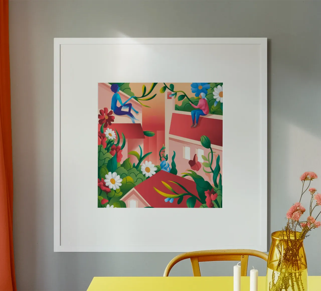 Lebendige Harmonie auf dem Dach Poster von Fine Sanctuary