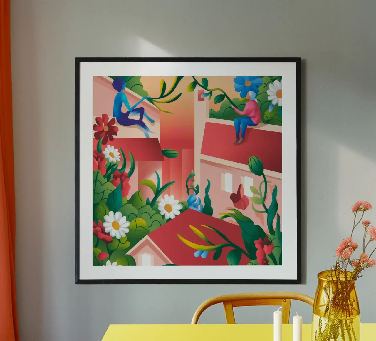 Lebendige Harmonie auf dem Dach Poster von Fine Sanctuary