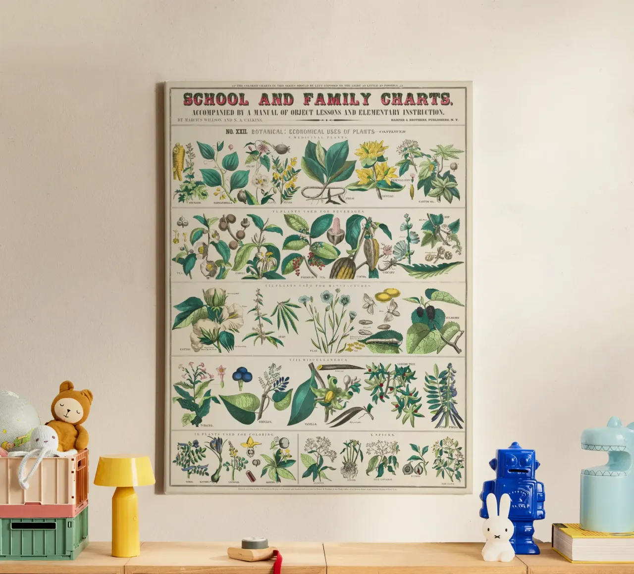 Poster botanico delle piante medicinali tela con Cornice a cassetta da 🎁 ARTVI-SHOP