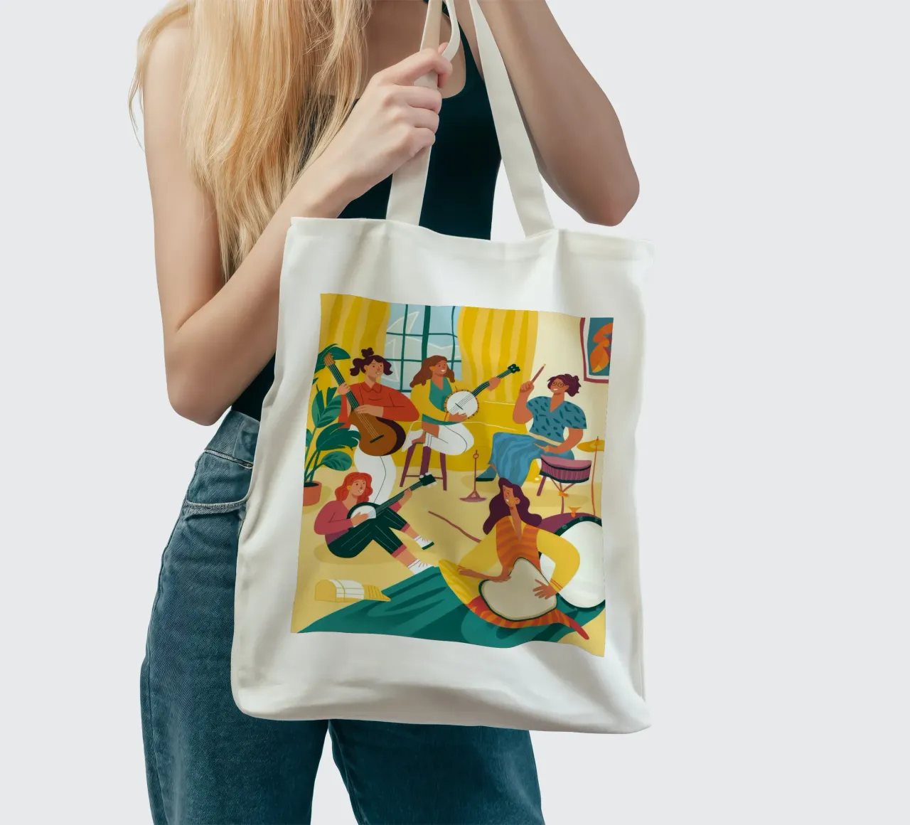 Ensemble musicale gioioso borsa in juta da Fine Sanctuary