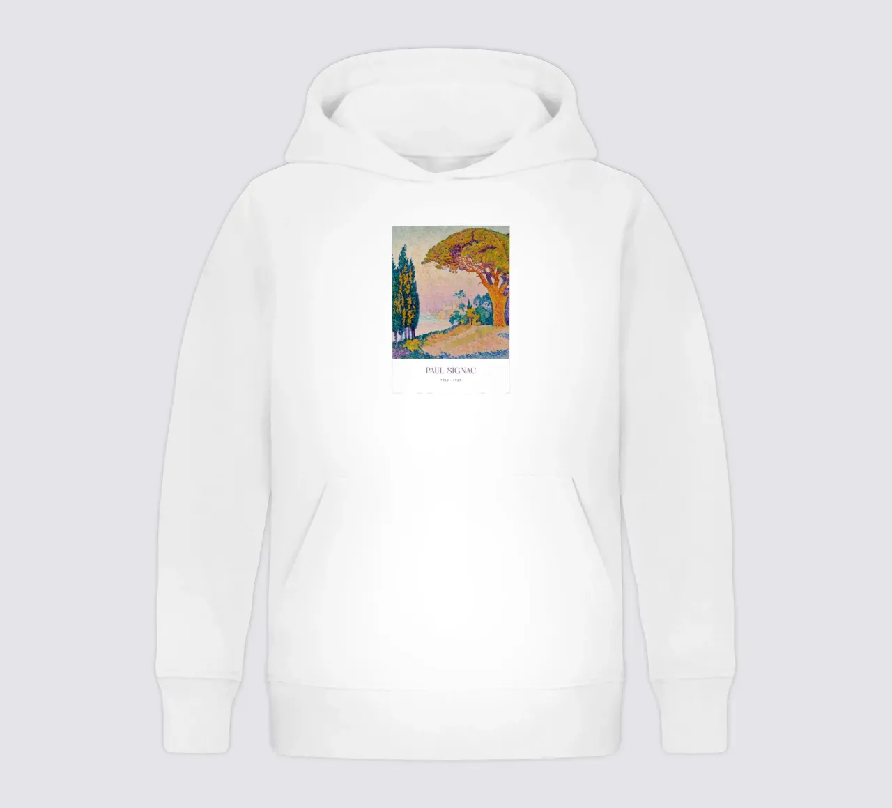 Signac Le Pin de Bertaud Pointillist Landscape Print kids hoodie by NorwesClub