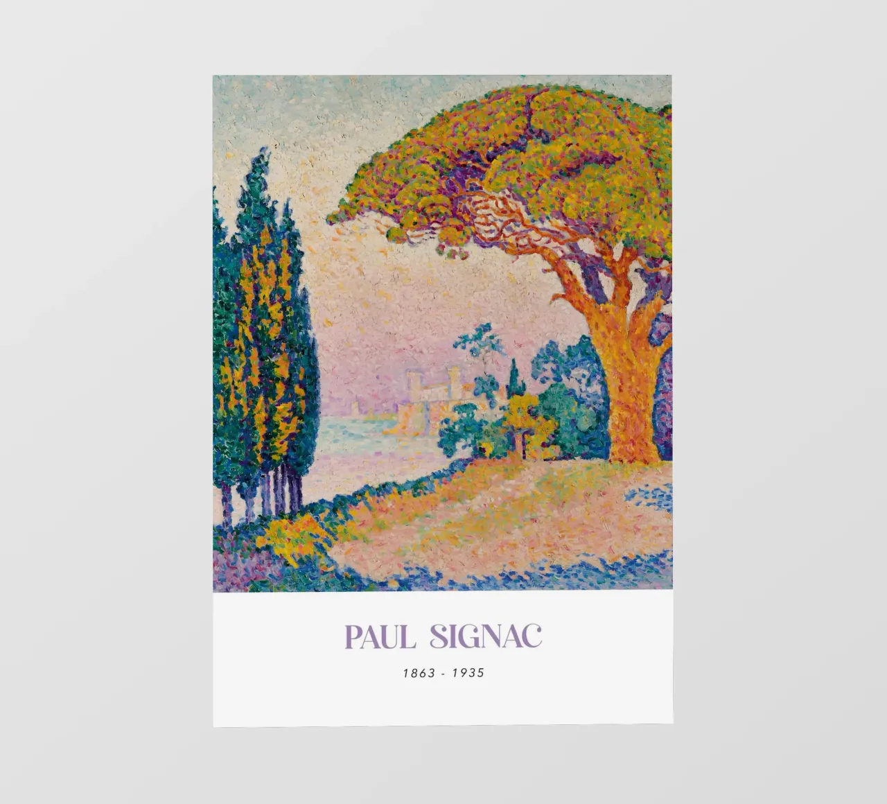 Signac Le Pin de Bertaud Pointillist Landscape Print backlit film by NorwesClub