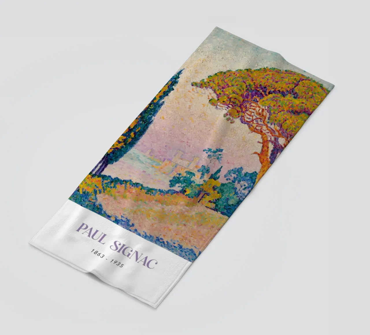 Signac Le Pin de Bertaud Pointillistisch landschap Print strandhanddoek van NorwesClub