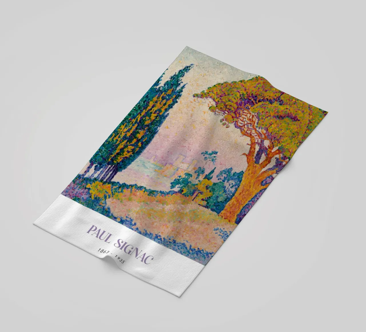 Signac Le Pin de Bertaud Pointillistisch landschap Print strandhanddoek van NorwesClub
