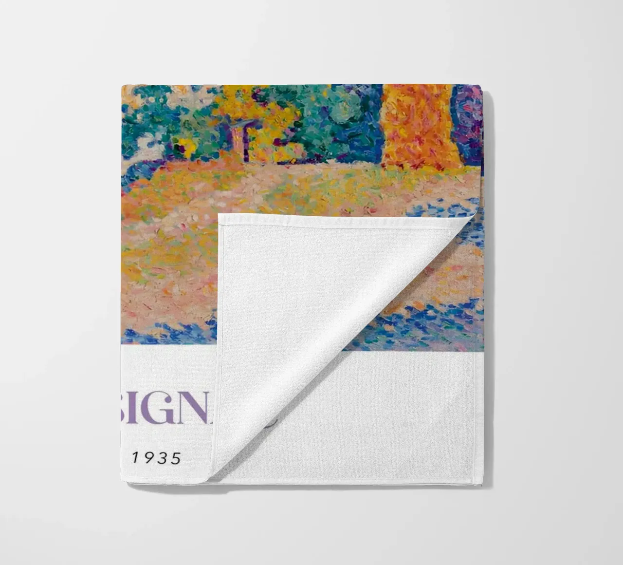 Signac Le Pin de Bertaud Pointillistisch landschap Print strandhanddoek van NorwesClub