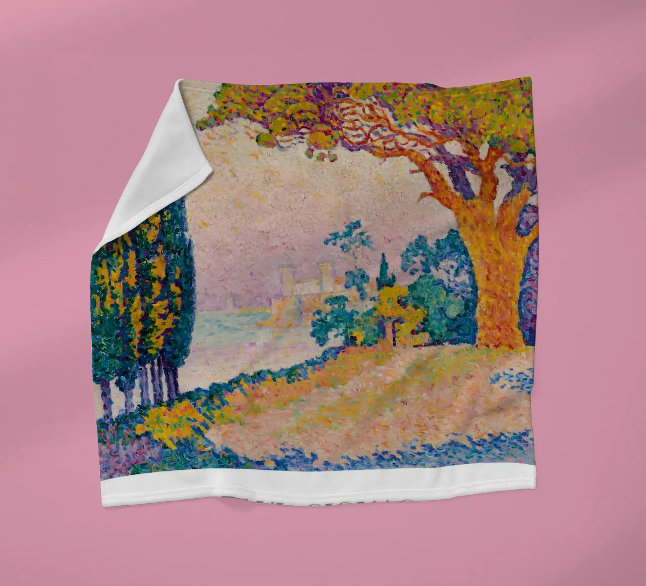 Signac Le Pin de Bertaud Pointillist Landscape Print Fleecedecke von NorwesClub