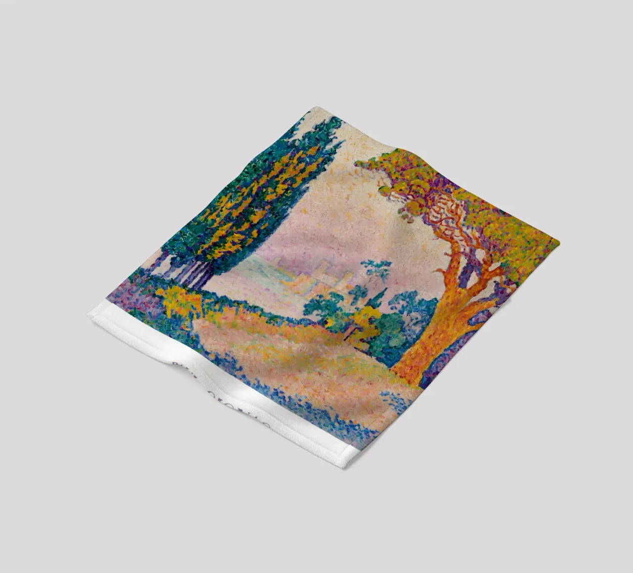 Signac Le Pin de Bertaud Pointillist Landscape Print Fleecedecke von NorwesClub