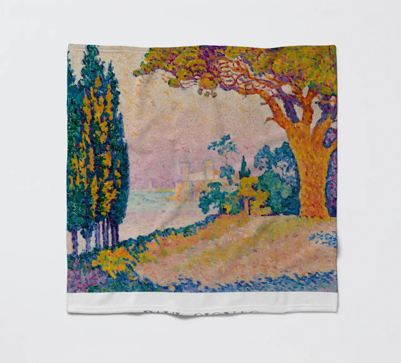 Signac Le Pin de Bertaud Pointillist Landscape Print Fleecedecke von NorwesClub