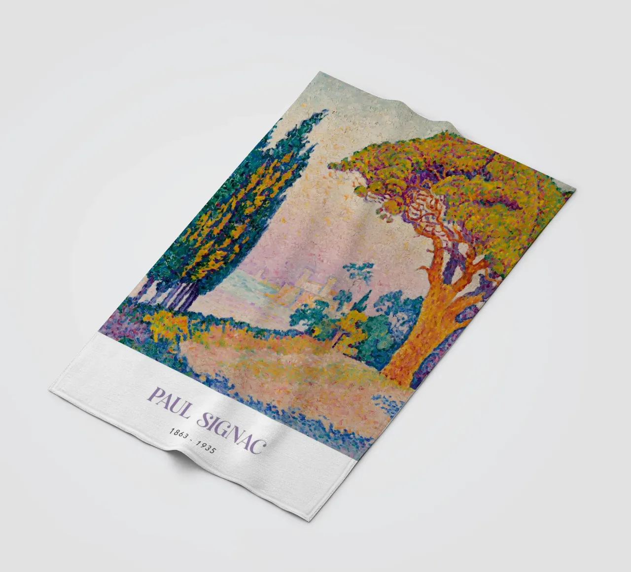Signac Le Pin de Bertaud Pointillist Landscape Print Fleecedecke von NorwesClub