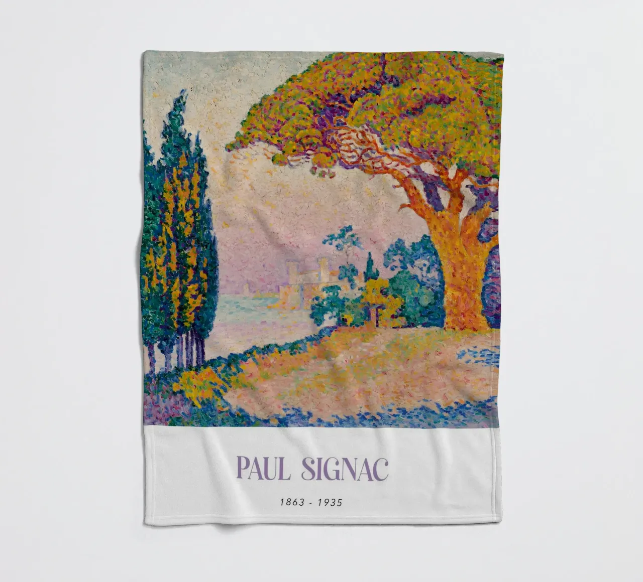 Signac Le Pin de Bertaud Pointillist Landscape Print Fleecedecke von NorwesClub
