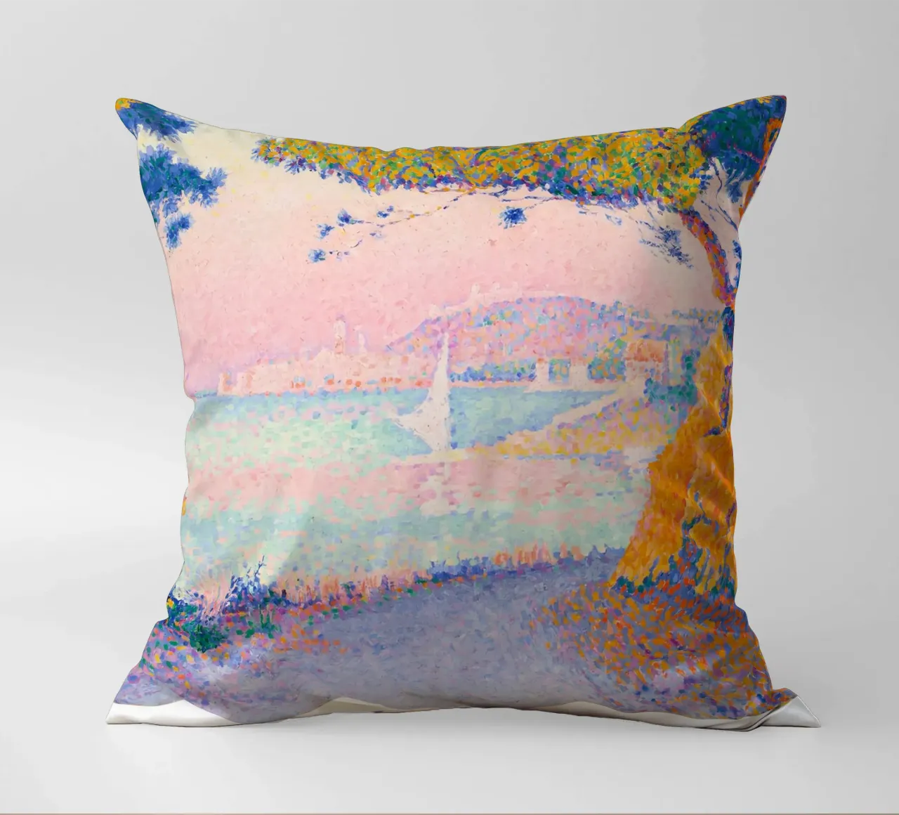 Signac Golfe Juan Pointillist Kustgezicht Print kussen van NorwesClub