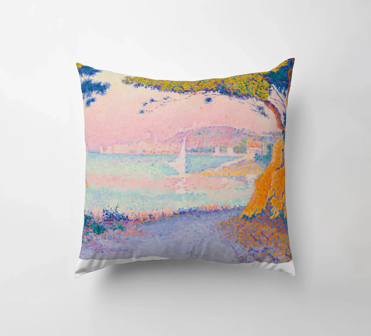 Signac Golfe Juan Pointillist Kustgezicht Print kussen van NorwesClub
