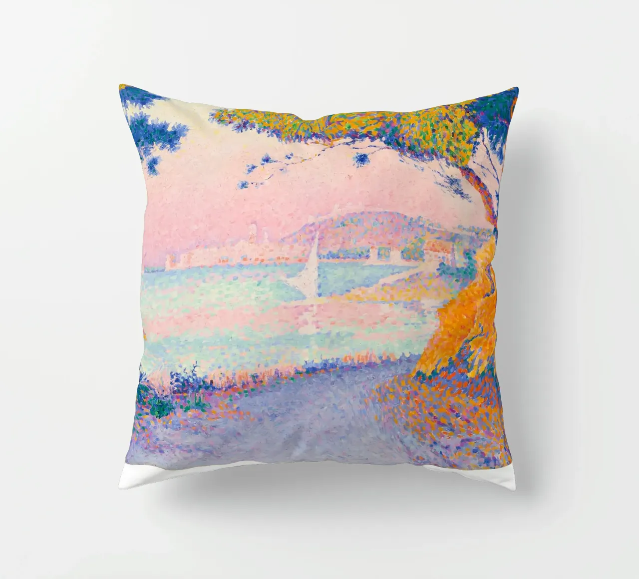 Signac Golfe Juan Pointillist Kustgezicht Print kussen van NorwesClub