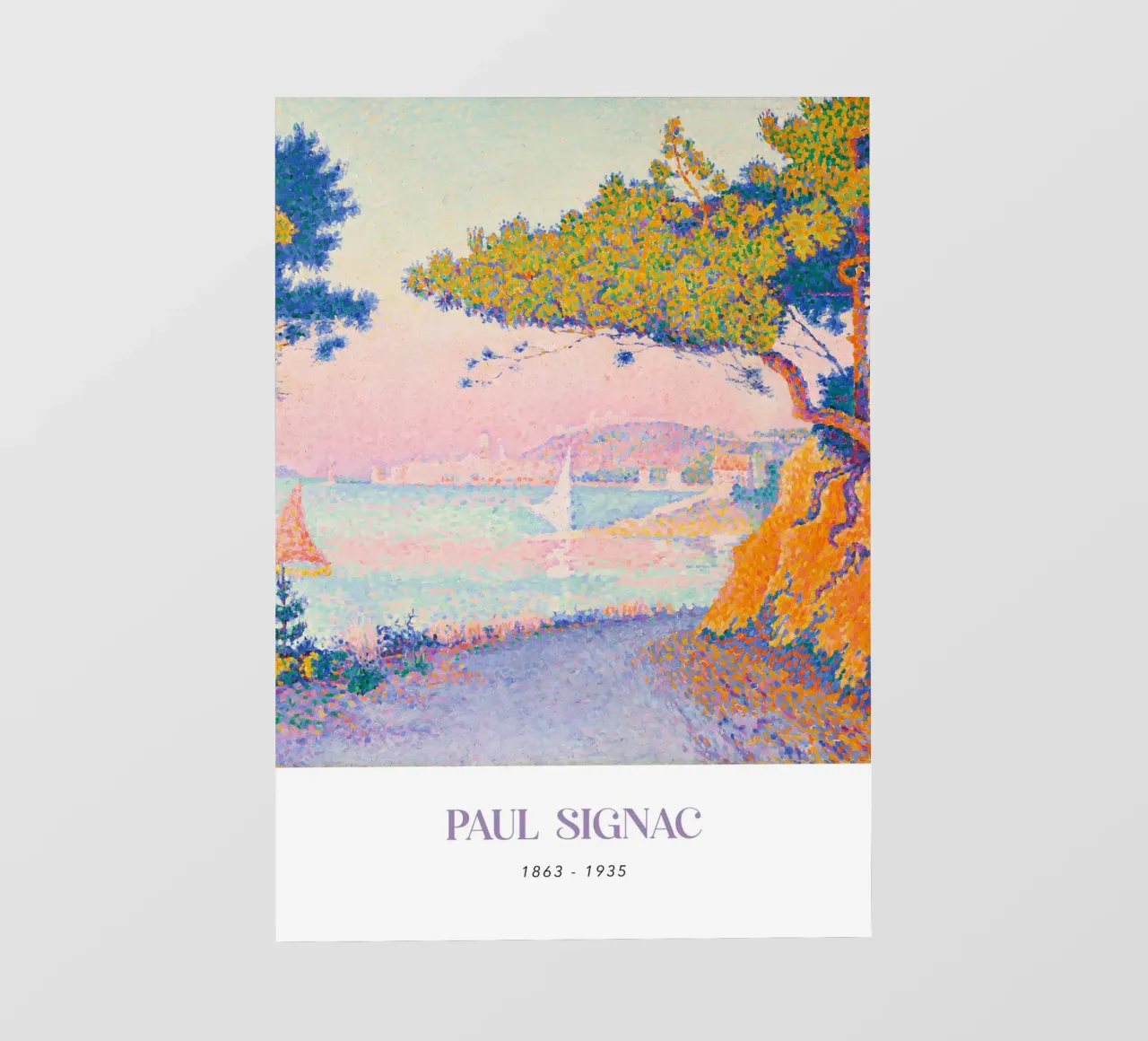 Signac Golfe Juan Pointillist Coastal Scene Print papel para pared de NorwesClub