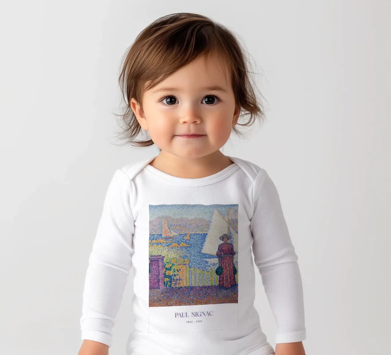 Signac Gate St Tropez Pointillist Küste Kunstdruck Langarm Babybody von NorwesClub