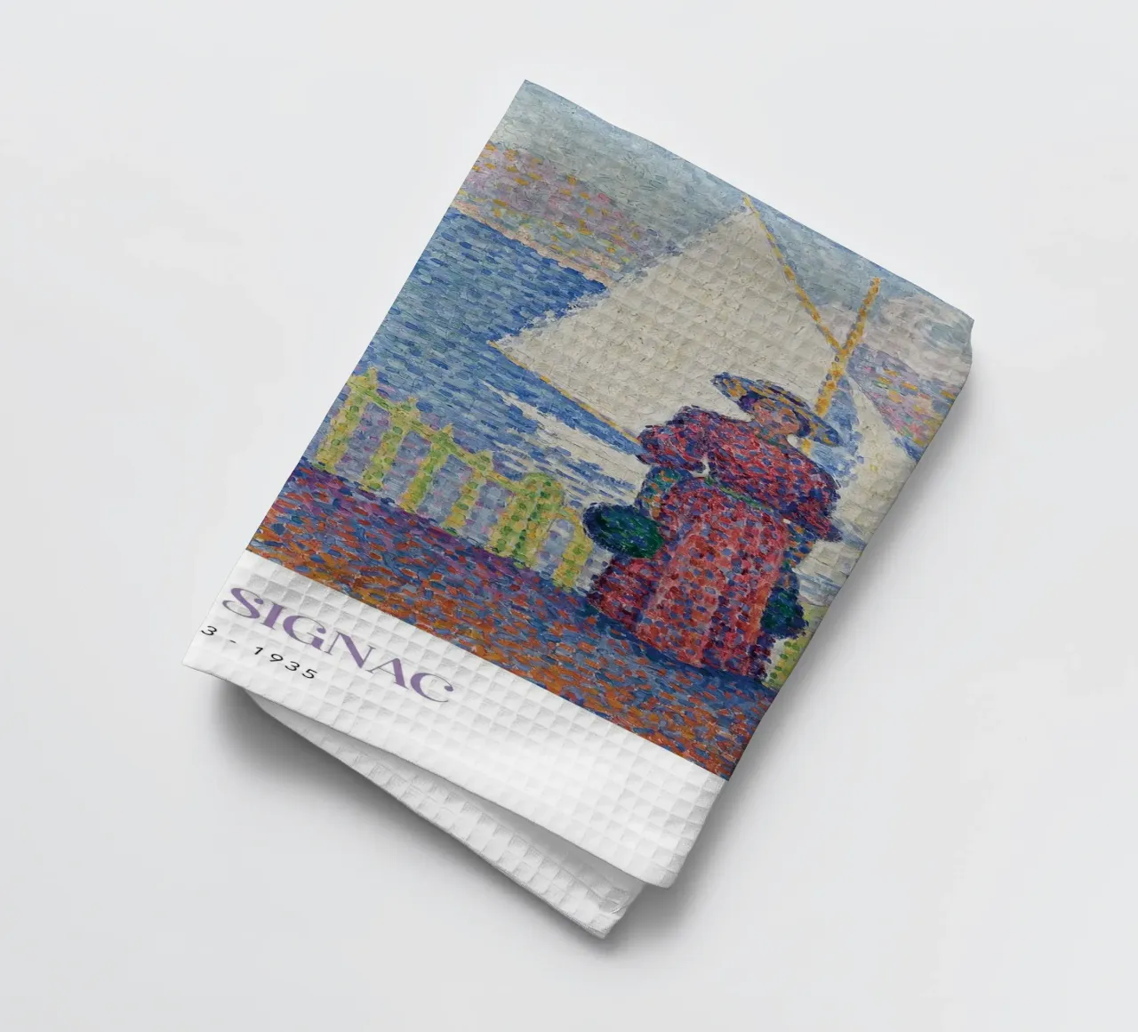 Signac Gate St Tropez Pointilliste Coastal Art Print torchon de NorwesClub