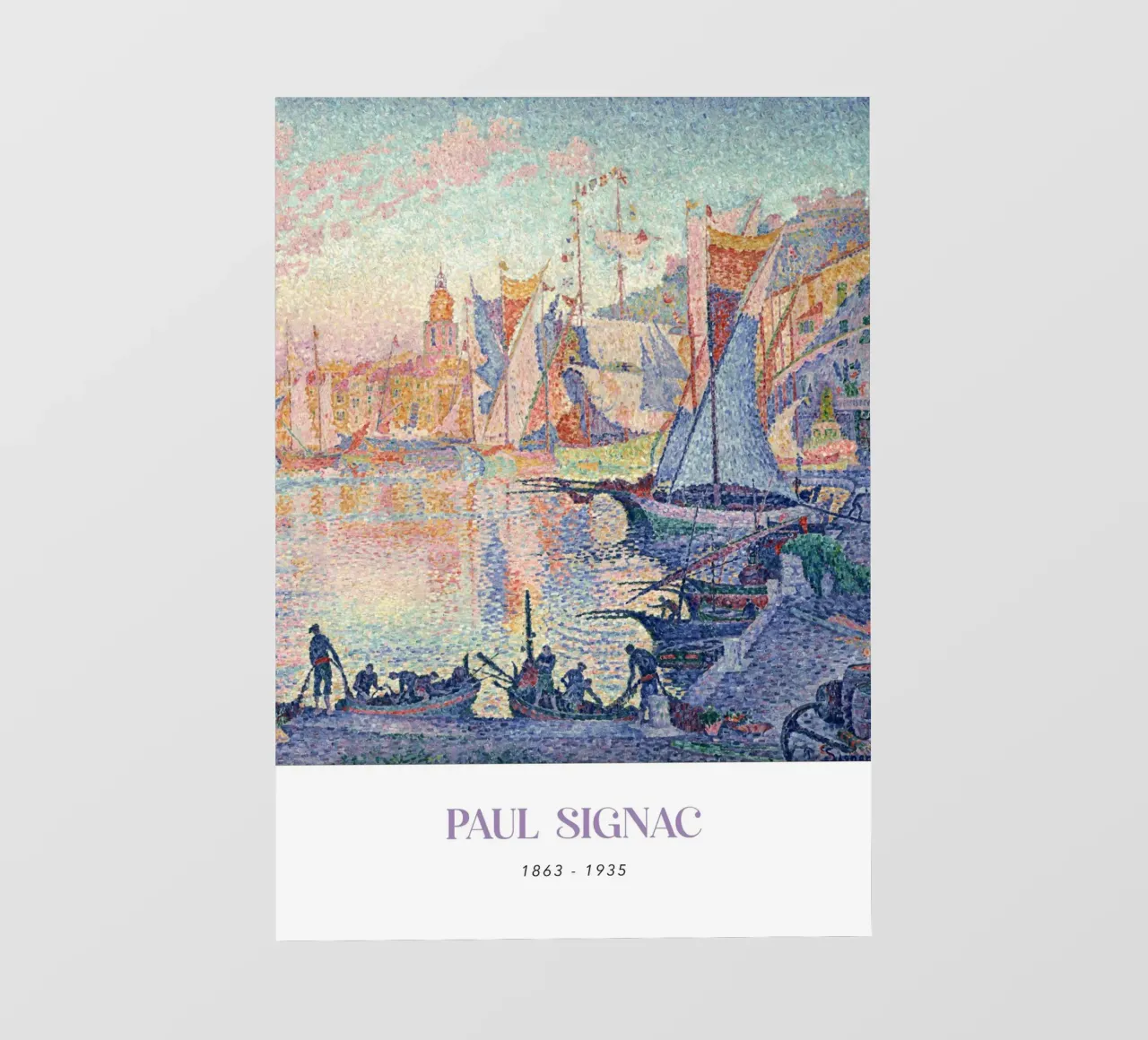 Signac Port St Tropez Pointillist Havenleven Print backlit folie van NorwesClub