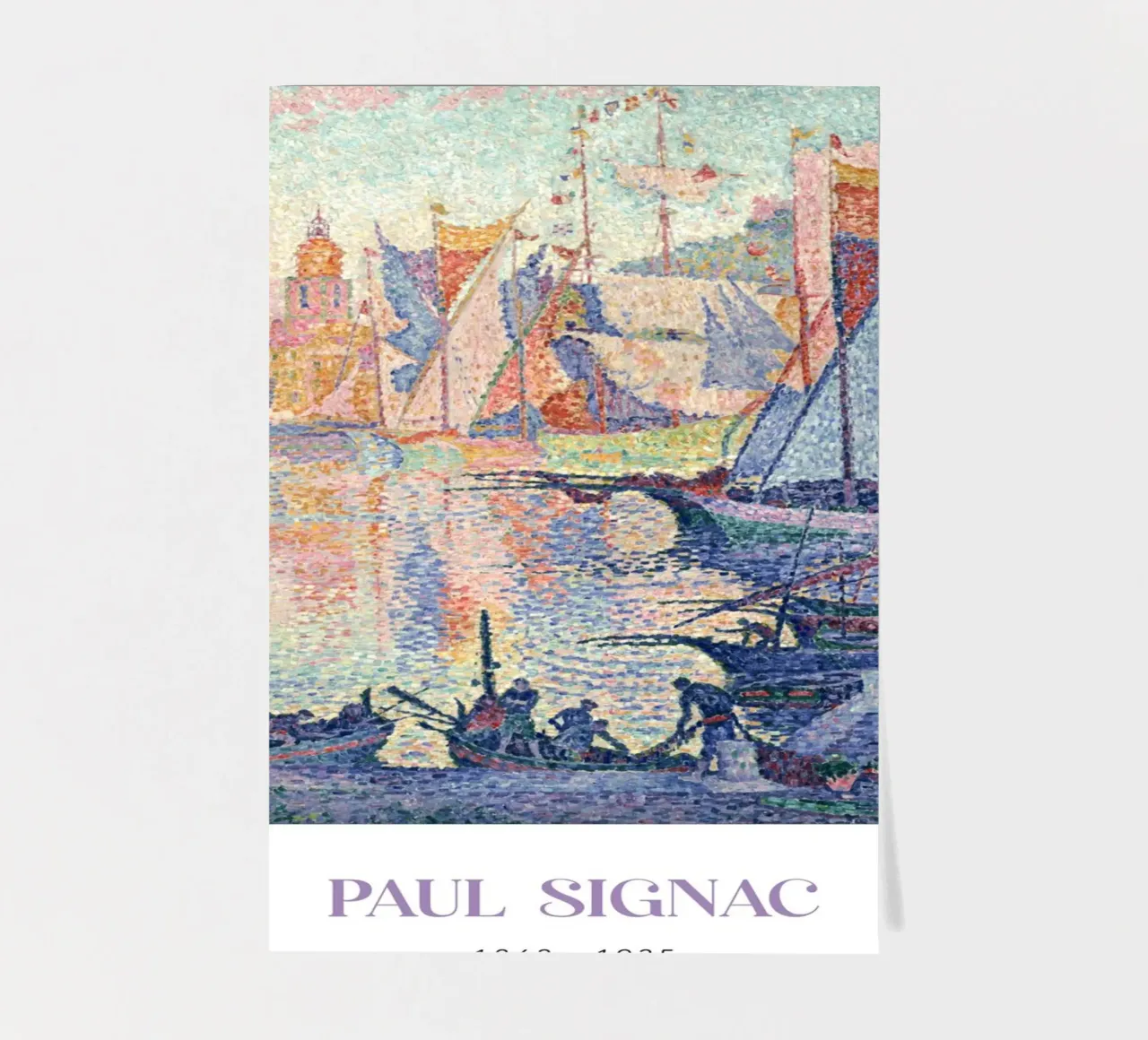 Signac Port St Tropez Pointillist Harbor Life Print sticker sheet by NorwesClub