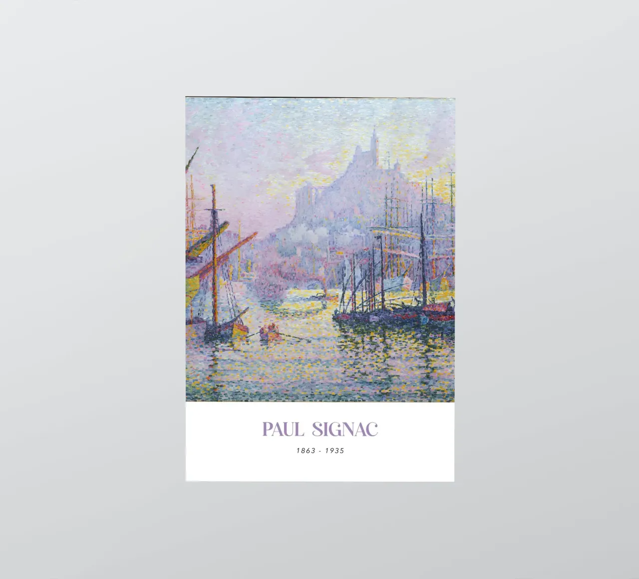 Signac Marseille Notre-Dame Pointillist Harbor Print autocollant de NorwesClub