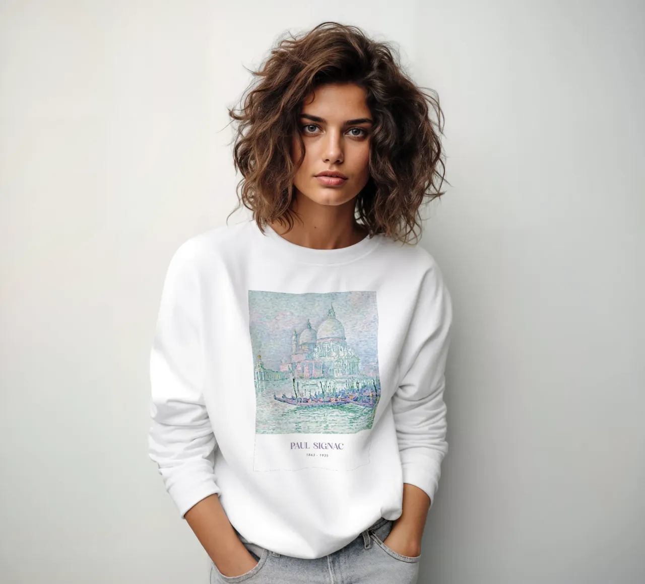 Signac Venetië Groet Pointillist Stadsgezicht Print sweatshirt van NorwesClub