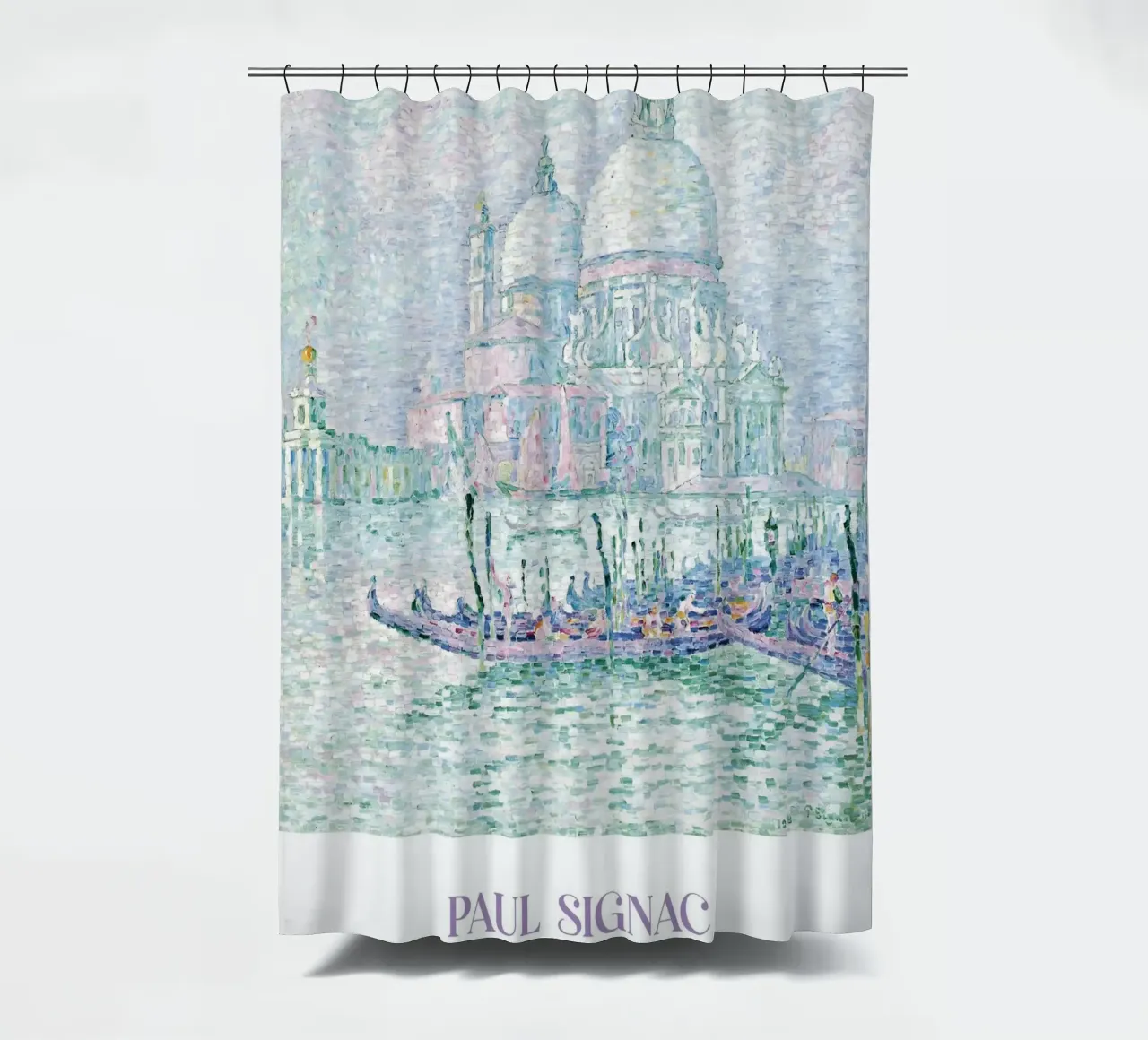 Signac Venetië Groet Pointillist Stadsgezicht Print douchegordijn van NorwesClub