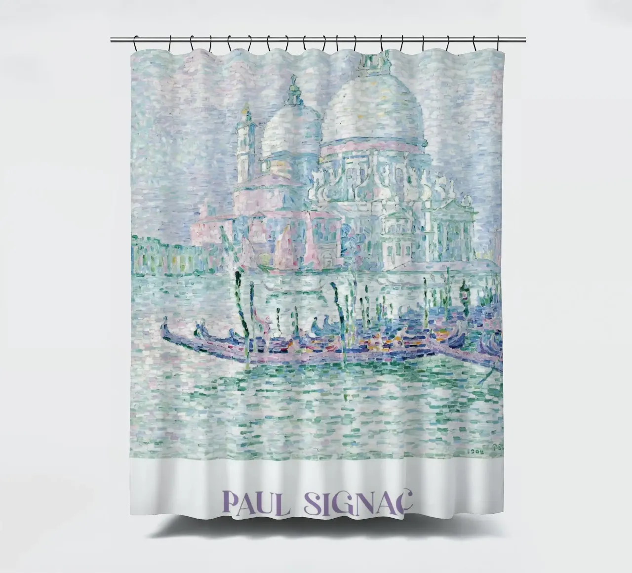 Signac Venetië Groet Pointillist Stadsgezicht Print douchegordijn van NorwesClub