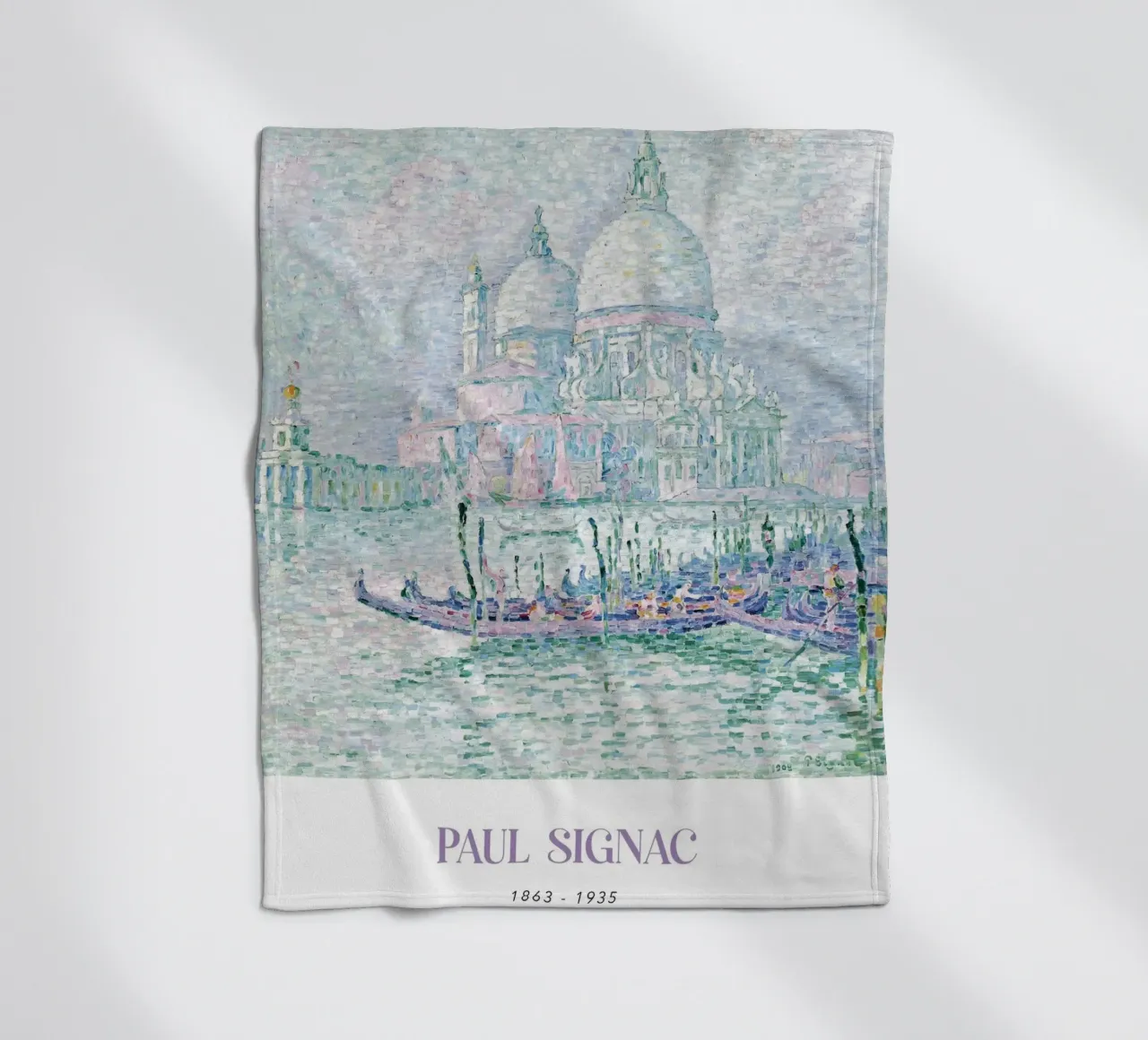 Signac Venetië Groet Pointillist Stadsgezicht Print fleecedeken van NorwesClub