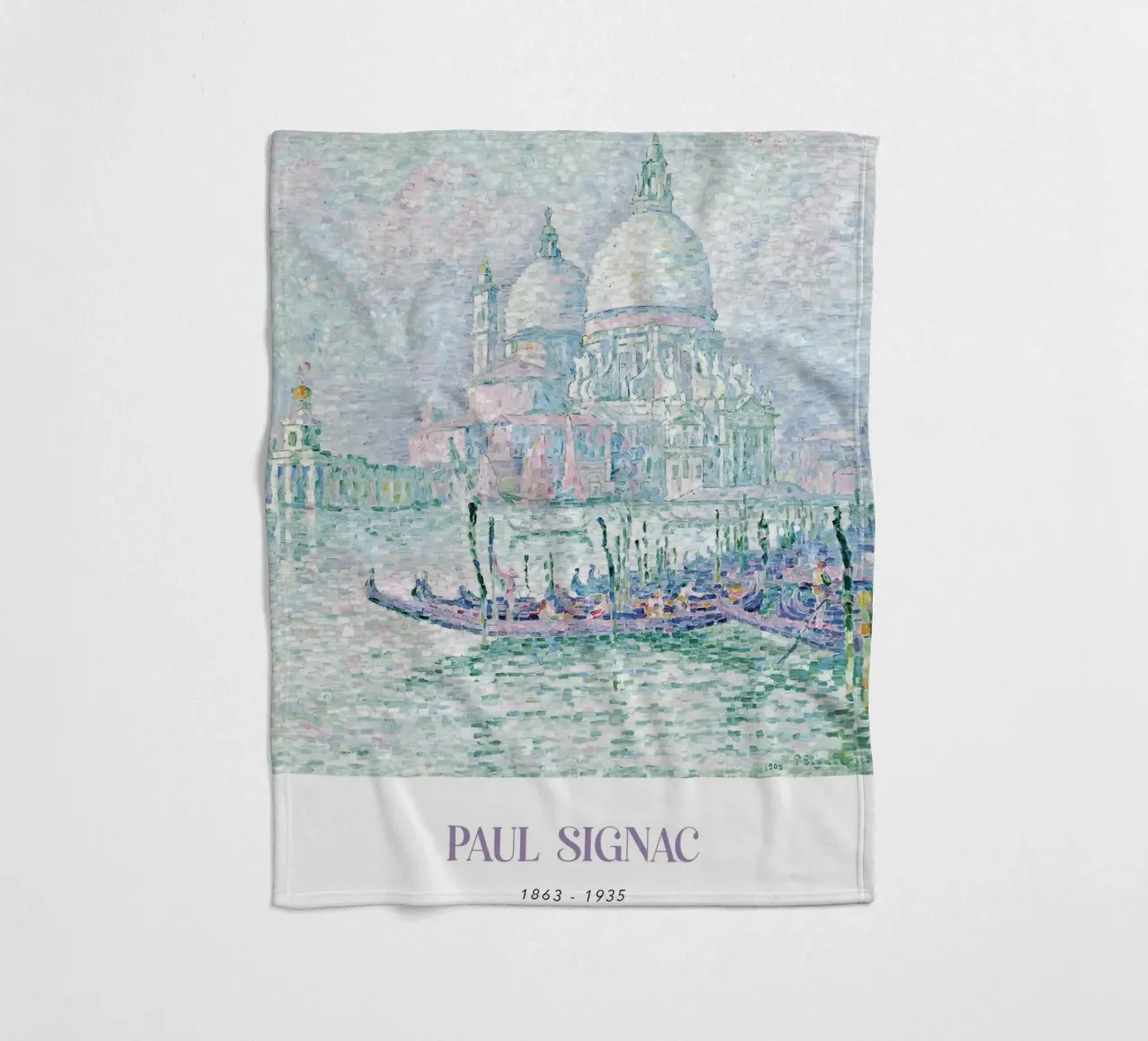 Signac Venetië Groet Pointillist Stadsgezicht Print fleecedeken van NorwesClub