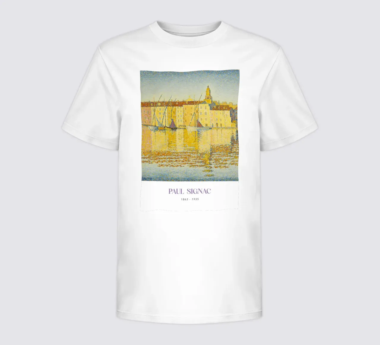 Signac Port St Tropez Pointillist Harbor Art Print kids t-shirt by NorwesClub