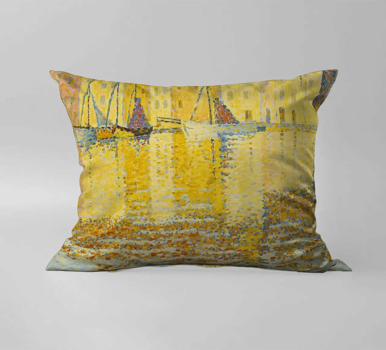 Stampa d'arte Signac Port St Tropez Pointillist Harbor cuscino da NorwesClub
