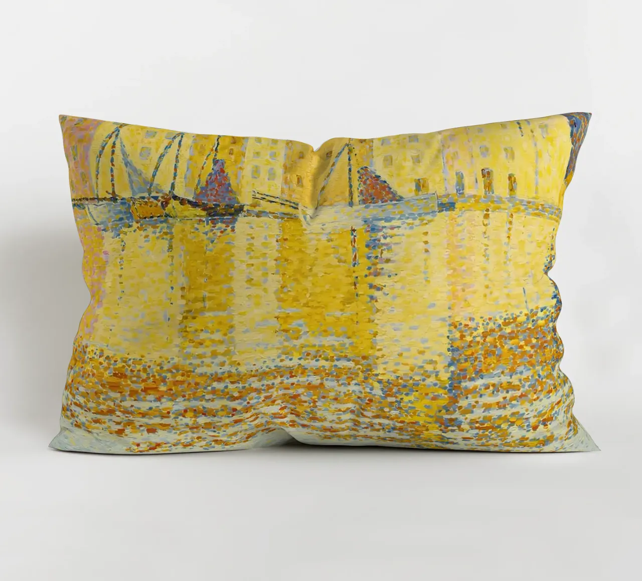 Stampa d'arte Signac Port St Tropez Pointillist Harbor cuscino da NorwesClub