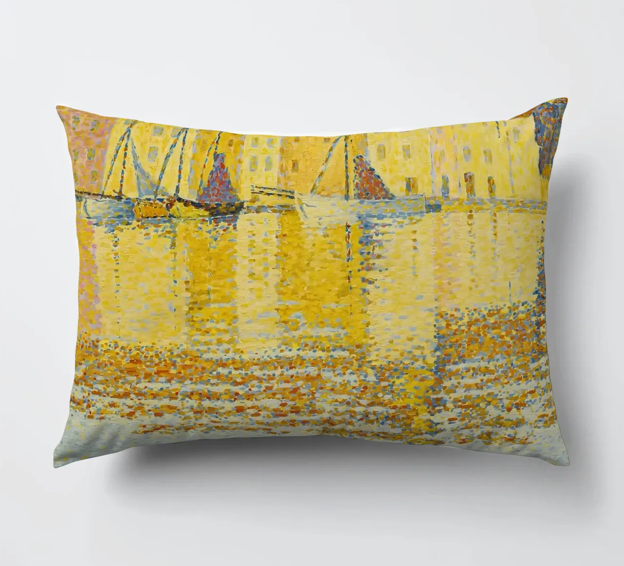 Stampa d'arte Signac Port St Tropez Pointillist Harbor cuscino da NorwesClub
