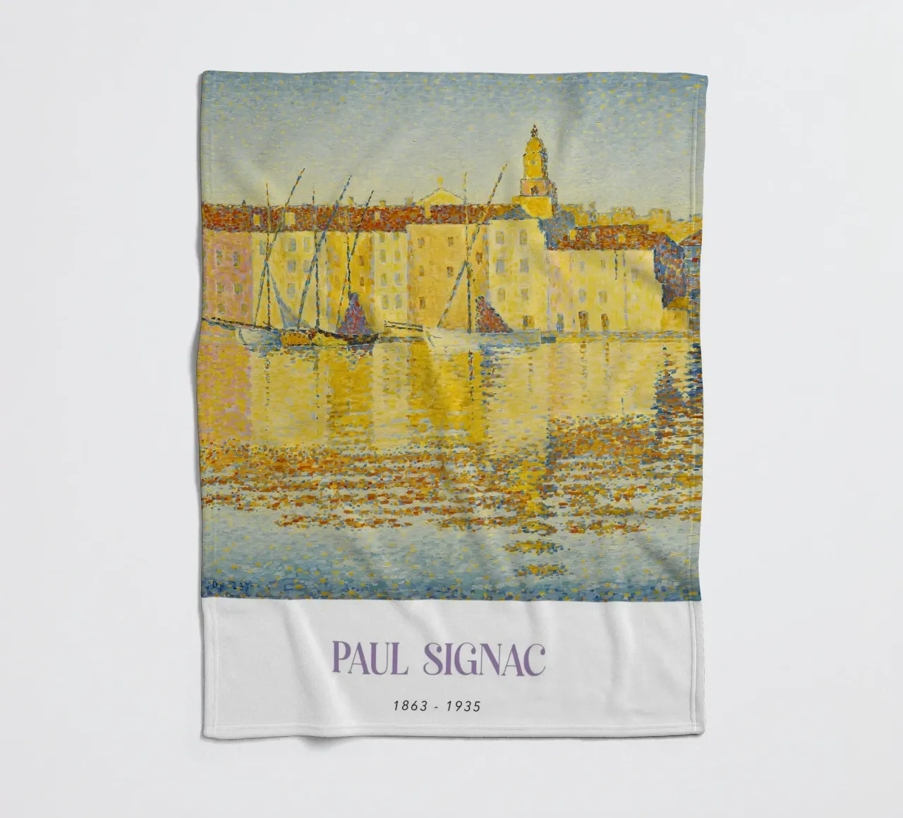Signac Port St Tropez Pointillist Hafen Kunstdruck Fleecedecke von NorwesClub