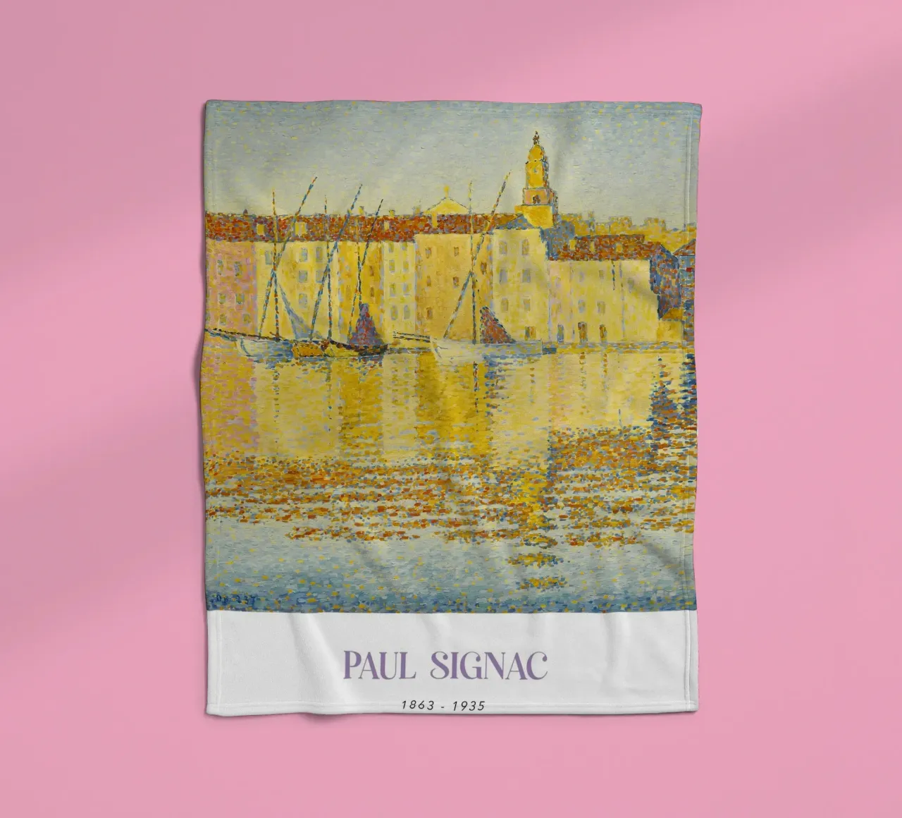 Signac Port St Tropez Pointillist Hafen Kunstdruck Fleecedecke von NorwesClub