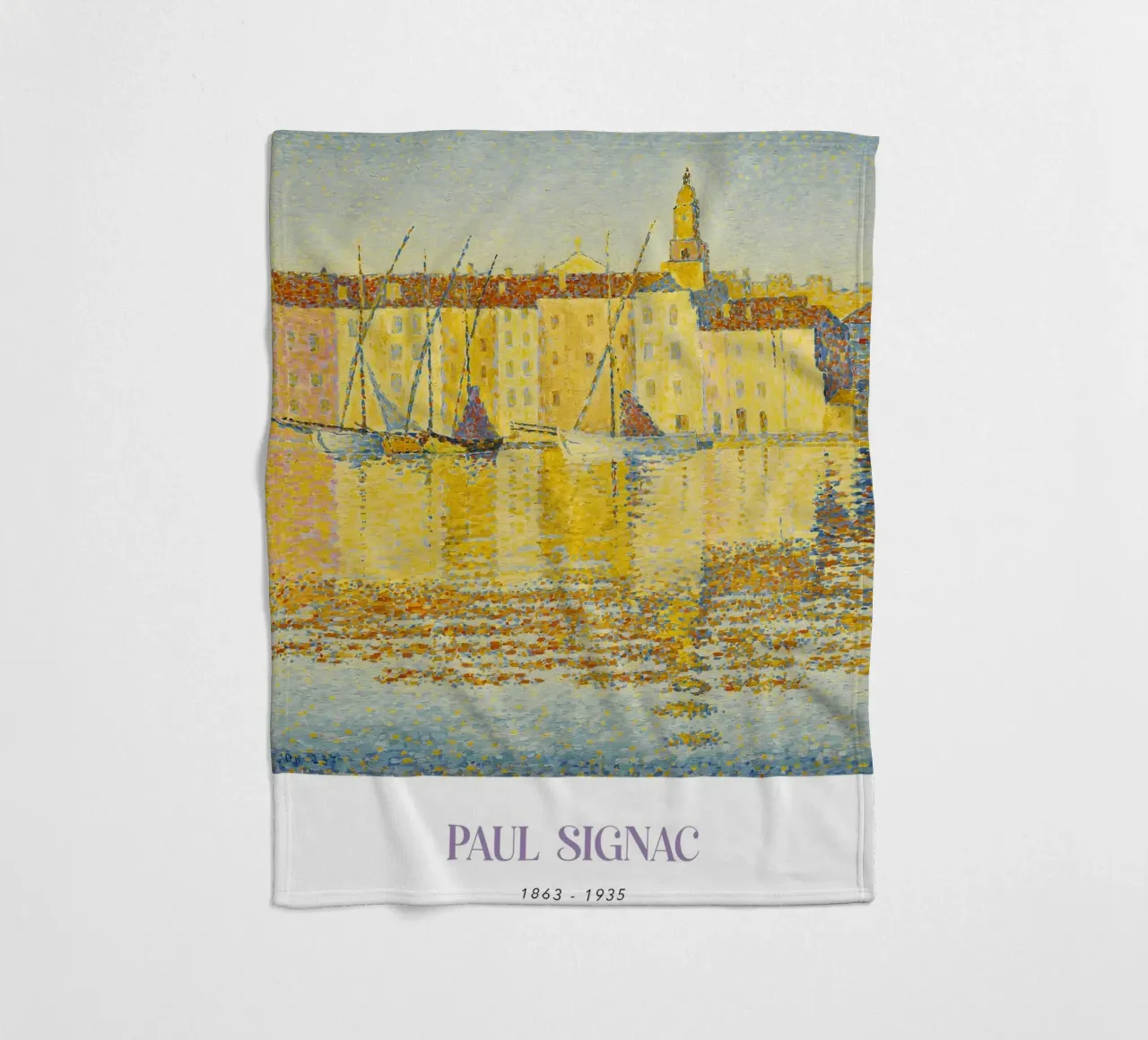 Signac Port St Tropez Pointillist Hafen Kunstdruck Fleecedecke von NorwesClub