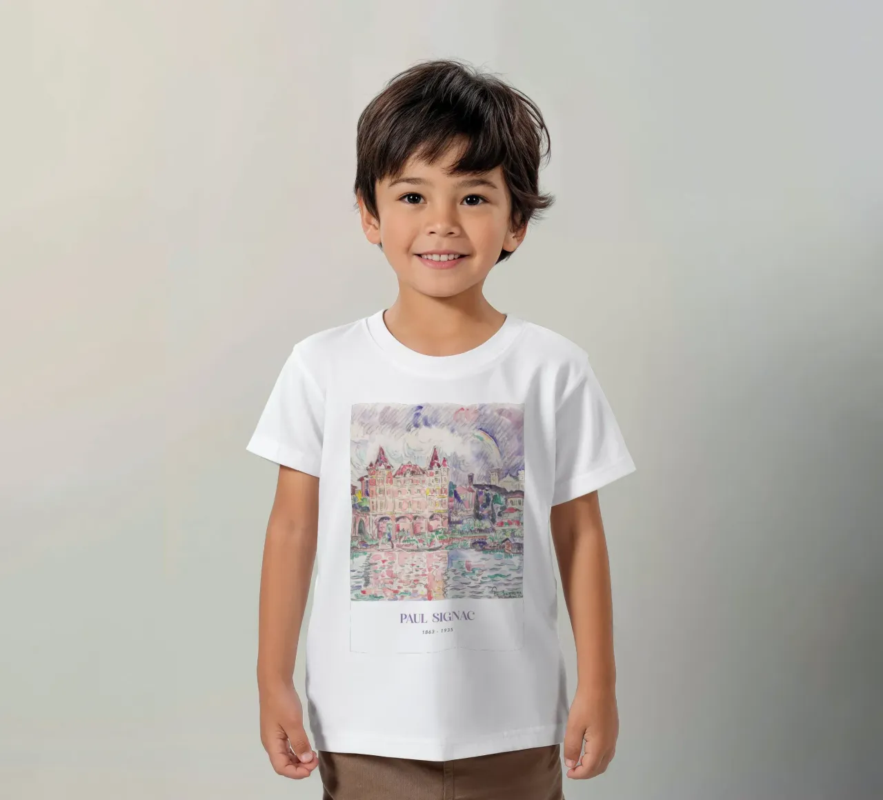 Signac Montauban Pointillist Stadtbild Regenbogen drucken Kinder T-Shirt von NorwesClub