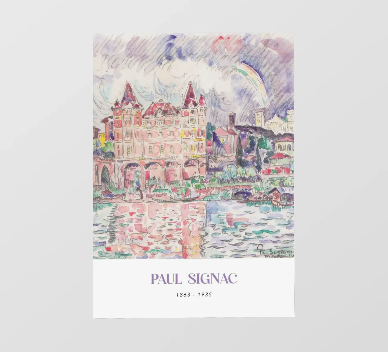 Signac Montauban Pointillist Stadsgezicht Regenboog Print pvc-zeil van NorwesClub