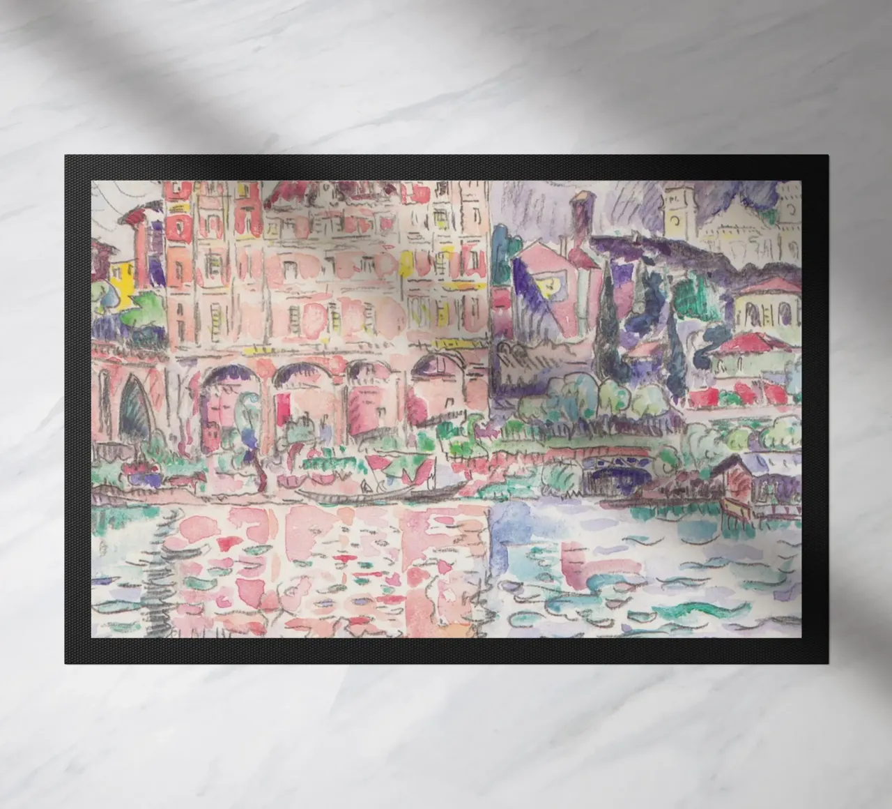 Signac Montauban Pointillist Stadsgezicht Regenboog Print deurmat van NorwesClub