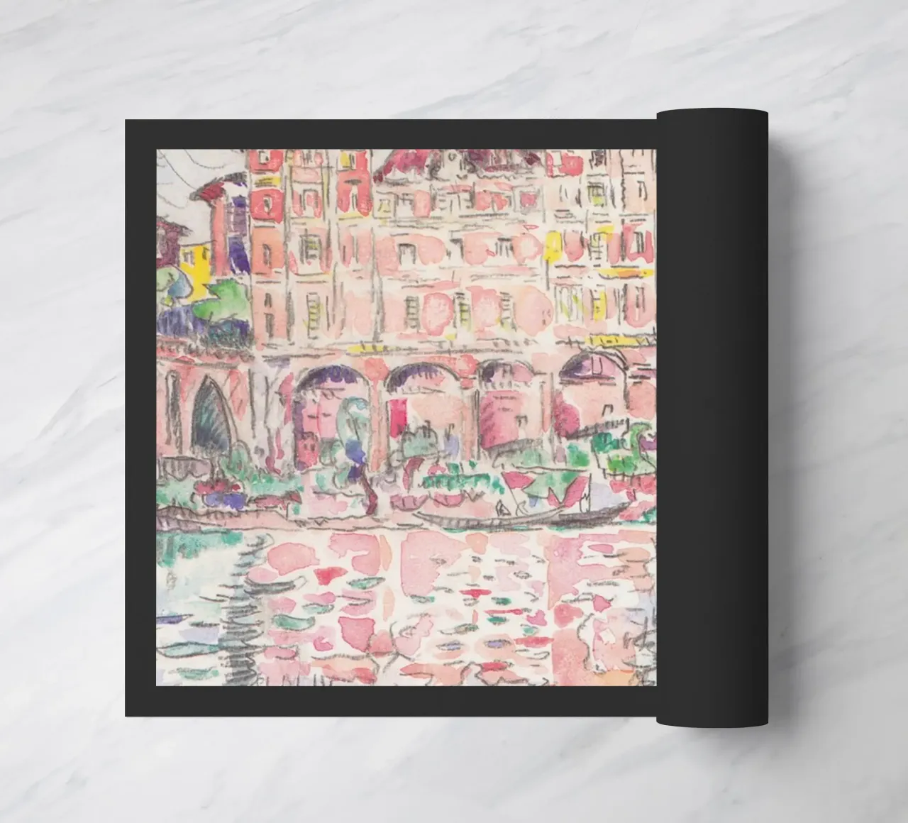 Signac Montauban Pointillist Stadsgezicht Regenboog Print deurmat van NorwesClub